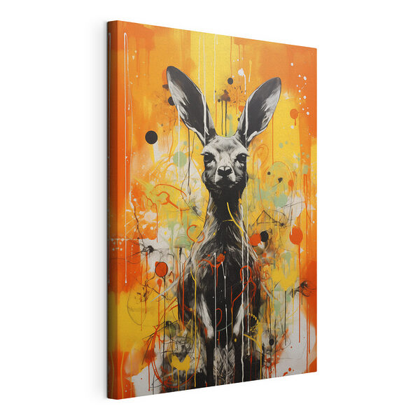 Schilderij van een kangoeroe Canvas Schilderijen Schilderij van een kangoeroe