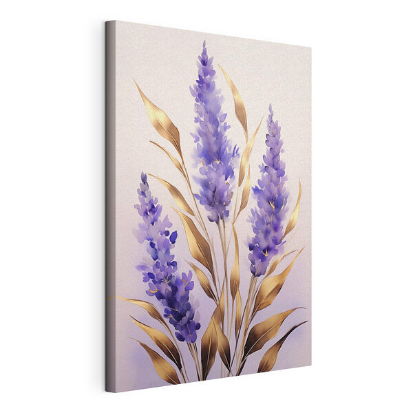 Canvas Schilderijen Lavendelbloemen met elegante accenten