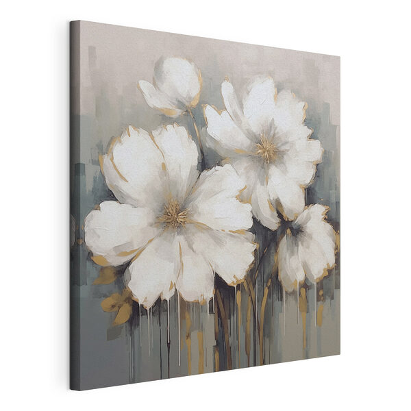 Canvas Schilderijen Schilderij van witte bloemen