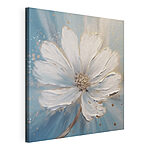 Canvas Schilderijen Schilderij van een witte bloem