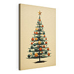 Canvas Schilderijen Kerstboom met ornamenten