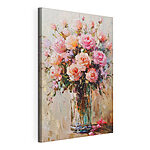 Canvas Schilderijen Schilderij van een boeket roze rozen