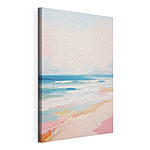 Canvas Schilderijen Strand met golven en zand