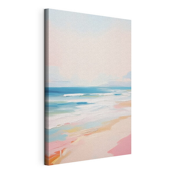 Canvas Schilderijen Strand met golven en zand