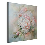 Canvas Schilderijen Schilderij van bloemen op een witte achtergrond