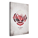 Canvas Schilderijen Rood en wit logo