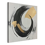 Canvas Schilderijen Abstracte werveling van zwart en beige