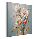 Canvas Schilderijen Schilderij van bloemen in een vaas
