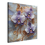 Canvas Schilderijen Elegante orchideeën tegen een rustige achtergrond