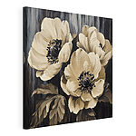 Canvas Schilderijen Schilderij van bloemen op zwarte achtergrond
