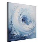 Canvas Schilderijen Witte en blauwe golven