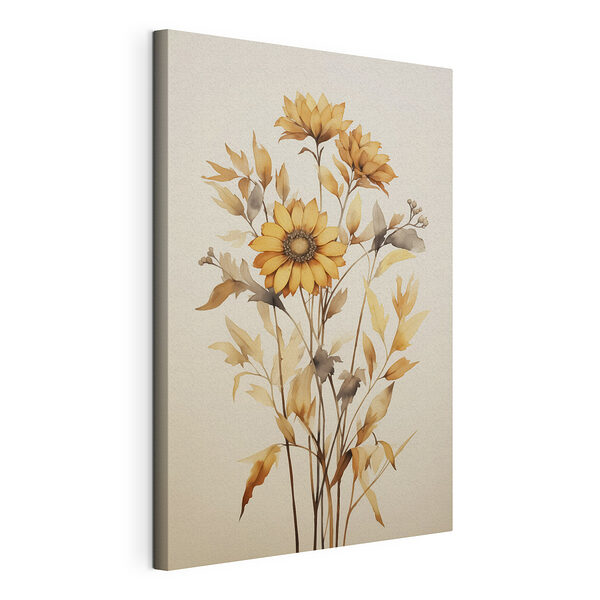 Canvas Schilderijen Schilderij van een zonnebloem