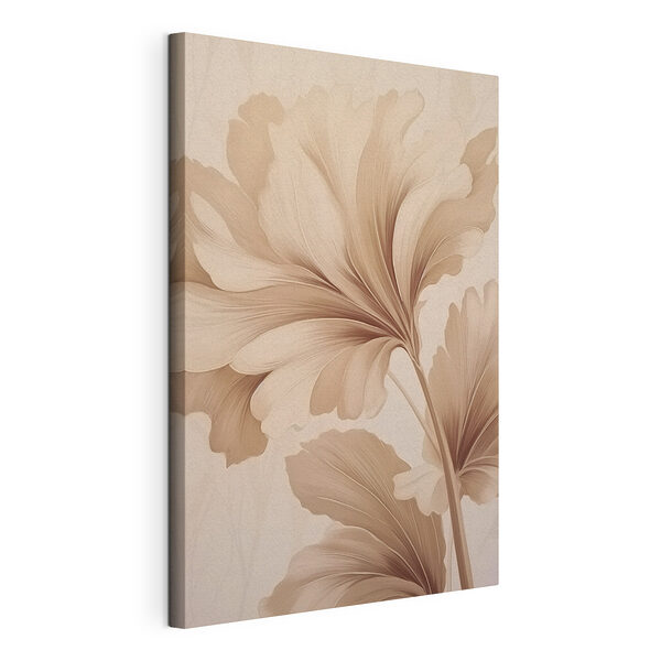 Canvas Schilderijen Delicate bladeren in zachte tinten