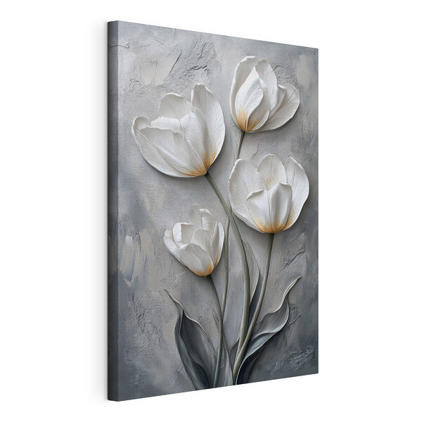 Canvas Schilderijen Schilderij van witte bloemen