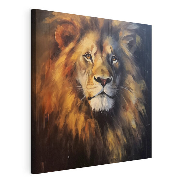 Canvas Schilderijen Schilderij van een leeuw