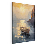 Canvas Schilderijen Schilderij van een boot in water