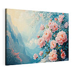 Canvas Schilderijen Schilderij van roze bloemen