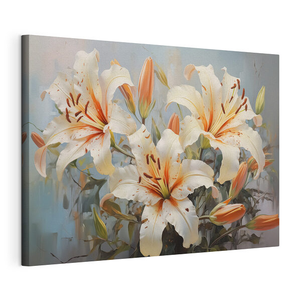 Canvas Schilderijen Groep witte bloemen