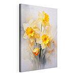 Canvas Schilderijen Groep gele en witte bloemen
