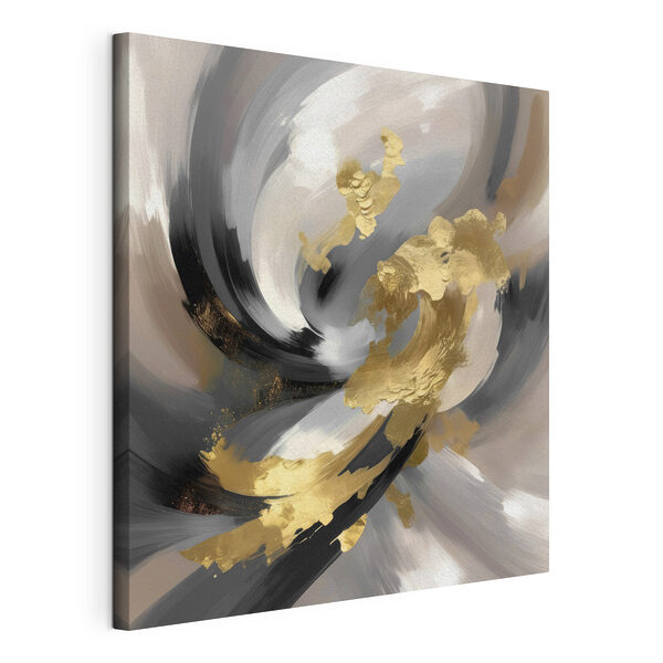 Dynamische werveling van aardetinten Canvas Schilderijen Dynamische werveling van aardetinten