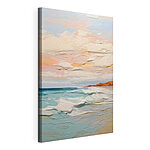 Canvas Schilderijen Schilderij van een strand en oceaan