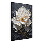 Canvas Schilderijen Witte bloem met geel hart