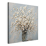 Canvas Schilderijen Vaas met witte bloemen
