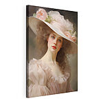 Canvas Schilderijen Vrouw met hoed