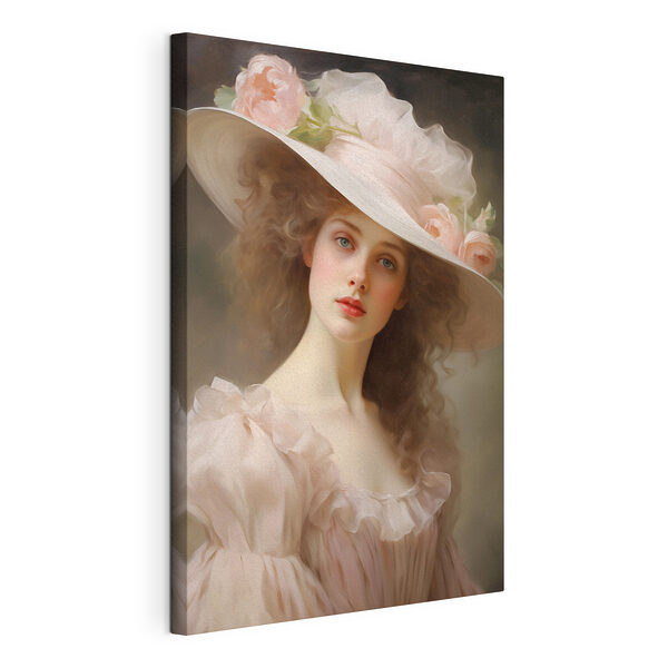 Canvas Schilderijen Vrouw met hoed