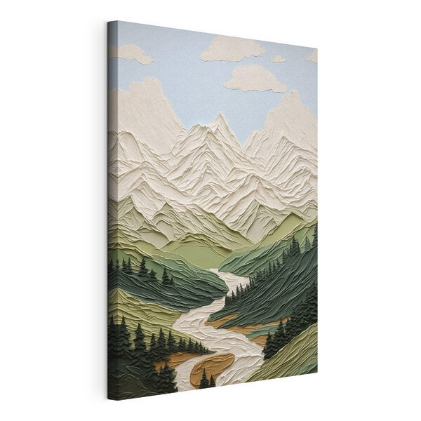 Papieren uitsnede van een berg Canvas Schilderijen Papieren uitsnede van een berg