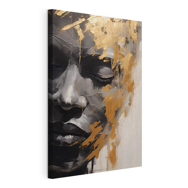 Expressief portret met opvallende kleuren Canvas Schilderijen Expressief portret met opvallende kleuren