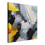 Canvas Schilderijen Schilderen met zwart gele en witte kleuren