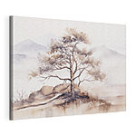 Canvas Schilderijen Aquarel van een boom