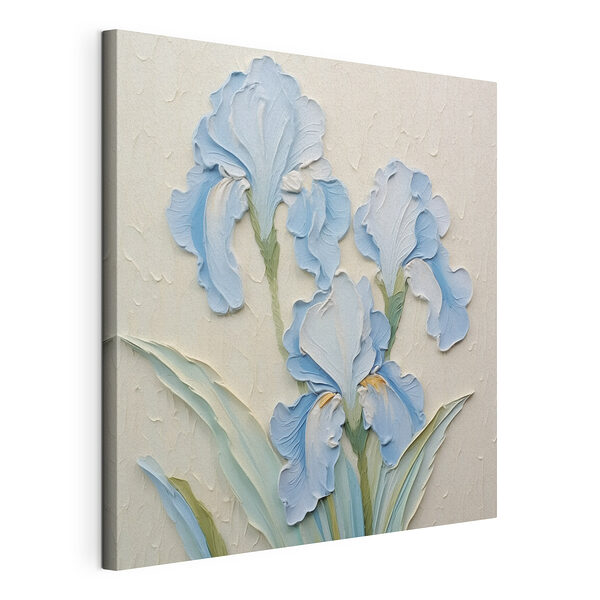 Zachtblauwe bloemen in serene harmonie Canvas Schilderijen Zachtblauwe bloemen in serene harmonie
