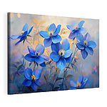 Canvas Schilderijen Groep blauwe bloemen