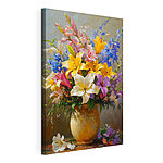 Canvas Schilderijen Schilderij van bloemen in een vaas