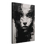 Canvas Schilderijen Schilderij van een vrouw’s gezicht