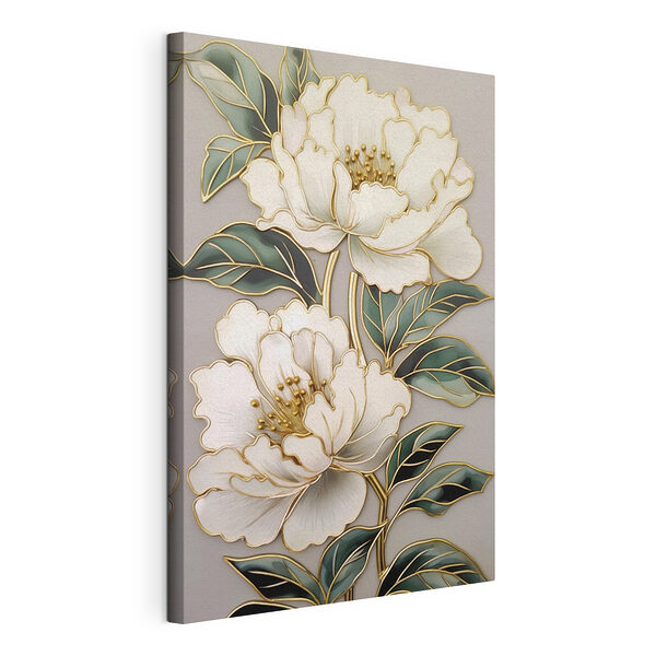 Canvas Schilderijen Elegant bloemendesign met delicate details