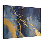 Canvas Schilderijen Blauw en geel schilderij