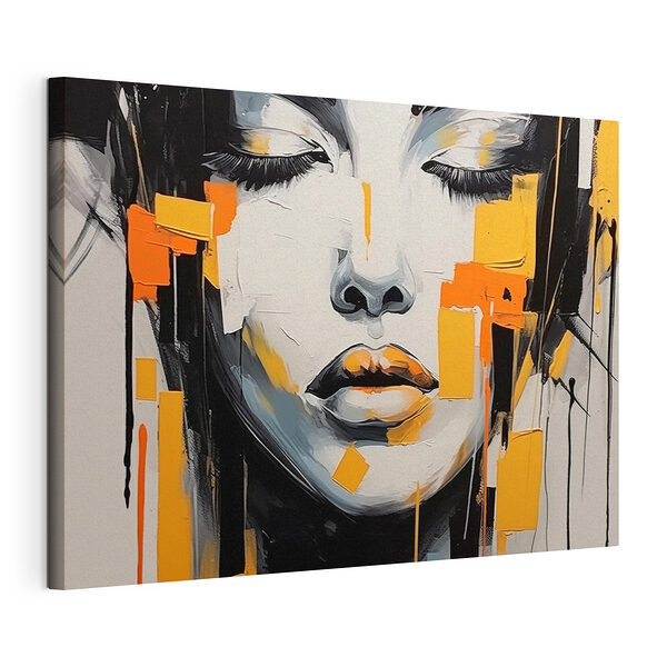 Schilderij van een vrouw’s gezicht Canvas Schilderijen Schilderij van een vrouw’s gezicht