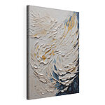 Canvas Schilderijen Wit en blauw schilderij