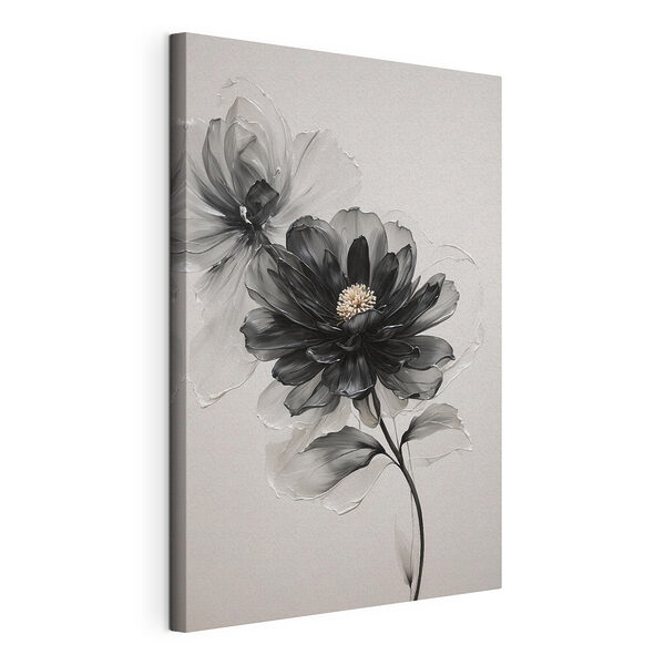 Canvas Schilderijen Zwart-witte bloem