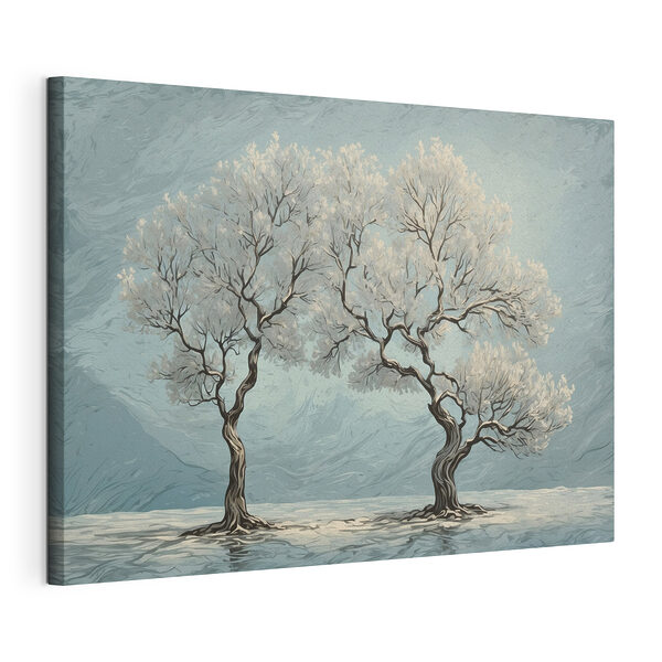 Twee bomen in het water Canvas Schilderijen Twee bomen in het water