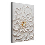 Canvas Schilderijen Witte bloem met geel hart