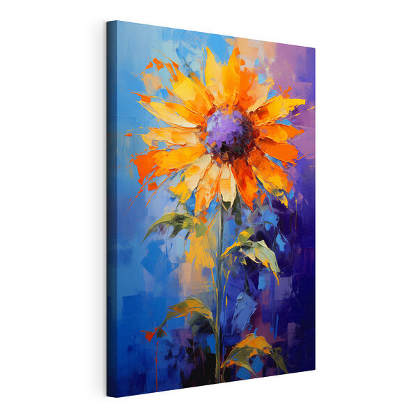 Schilderij van een zonnebloem Canvas Schilderijen Schilderij van een zonnebloem