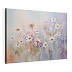Canvas Schilderijen Schilderij van bloemen in een veld