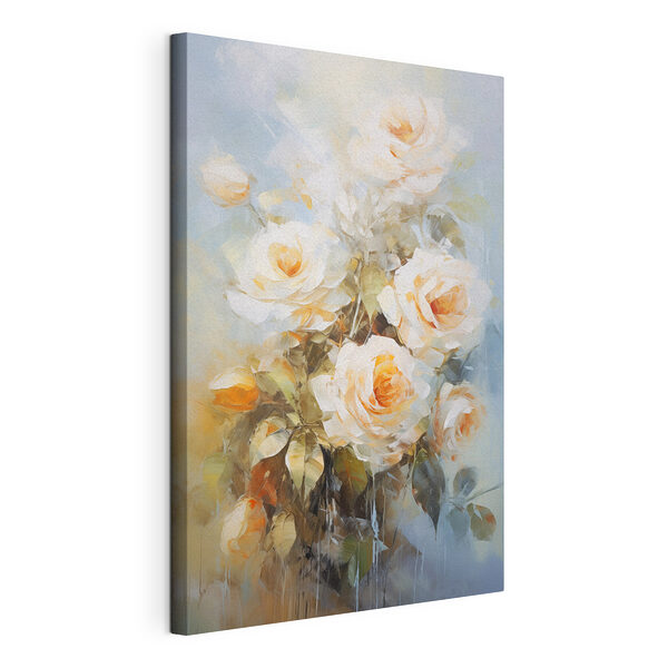 Canvas Schilderijen Schilderij van witte rozen