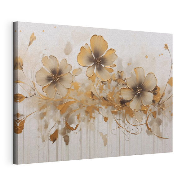 Bloemenabstractie met elegante streken Canvas Schilderijen Bloemenabstractie met elegante streken