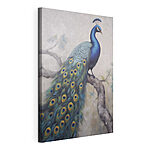 Canvas Schilderijen Schilderij van een pauw op een tak