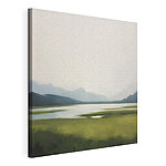 Canvas Schilderijen Meer omringd door bergen